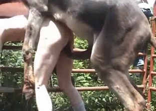 Young man and gigantic dick in his asshole